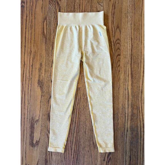 GYMSHARK Yellow Yoga Active Gym Sports Training Leggings   Women's Size Small - Picture 2 of 8